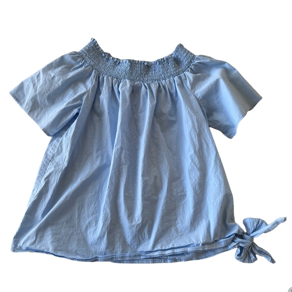 MICHAEL Michael Kors Light Off-The-Shoulder Cotton Blouse Sz L